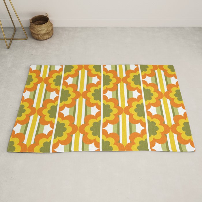 70's Summer' Orange Yellow Green Rug
