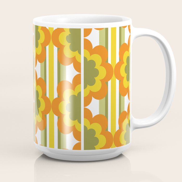 70's Summer' Orange Yellow Green Coffee Mug