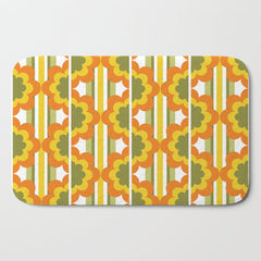 70's Summer' Orange Yellow Green Bath Mat
