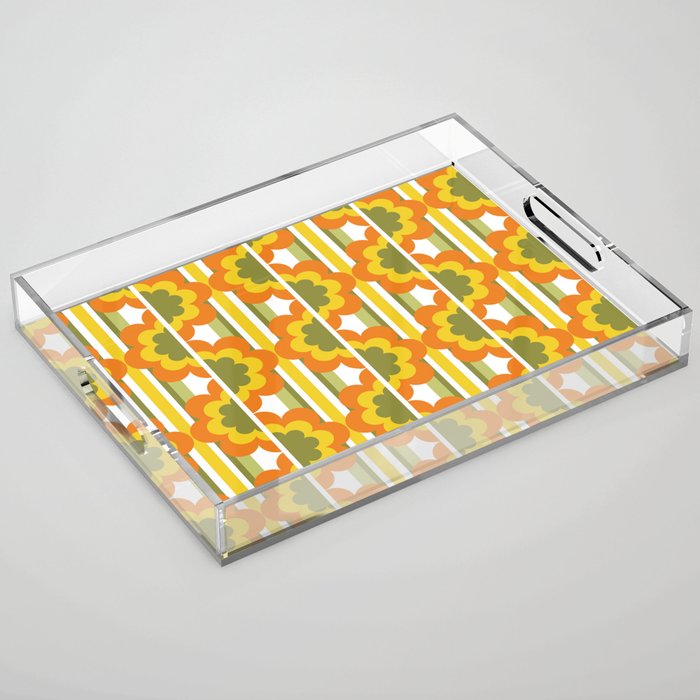 70's Summer' Orange Yellow Green Acrylic Tray