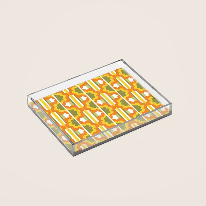70's Summer' Orange Yellow Green Acrylic Tray