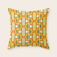 70's Summer' Orange Yellow Green Throw Pillow