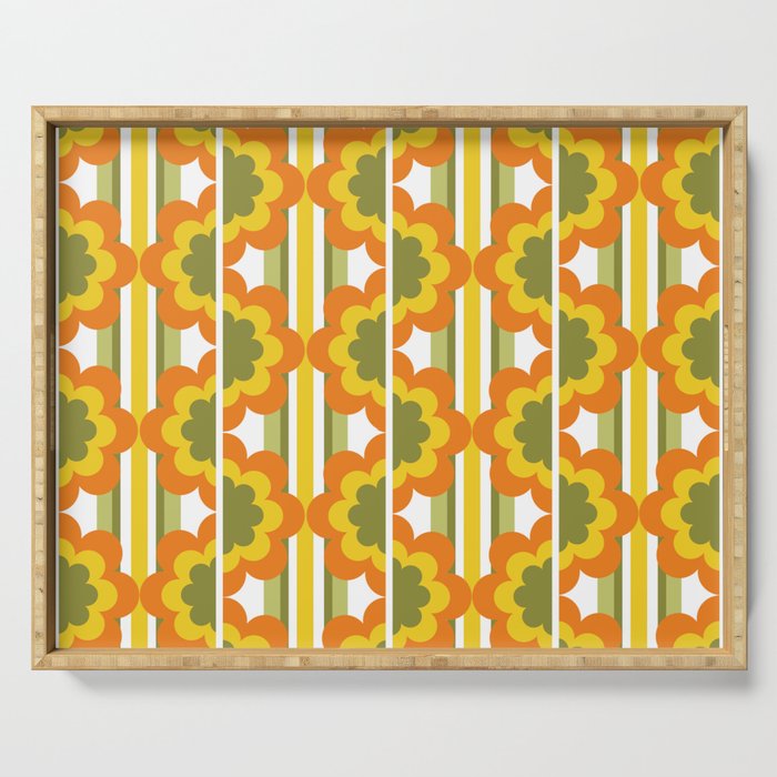 70's Summer' Orange Yellow Green Serving Tray