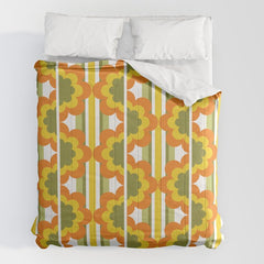 70's Summer' Orange Yellow Green Comforter