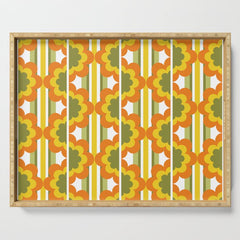 70's Summer' Orange Yellow Green Serving Tray