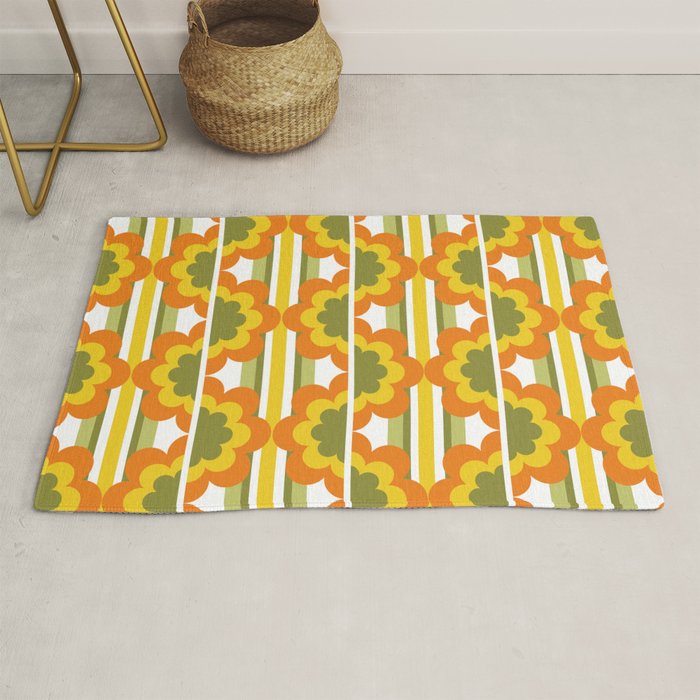 70's Summer' Orange Yellow Green Rug