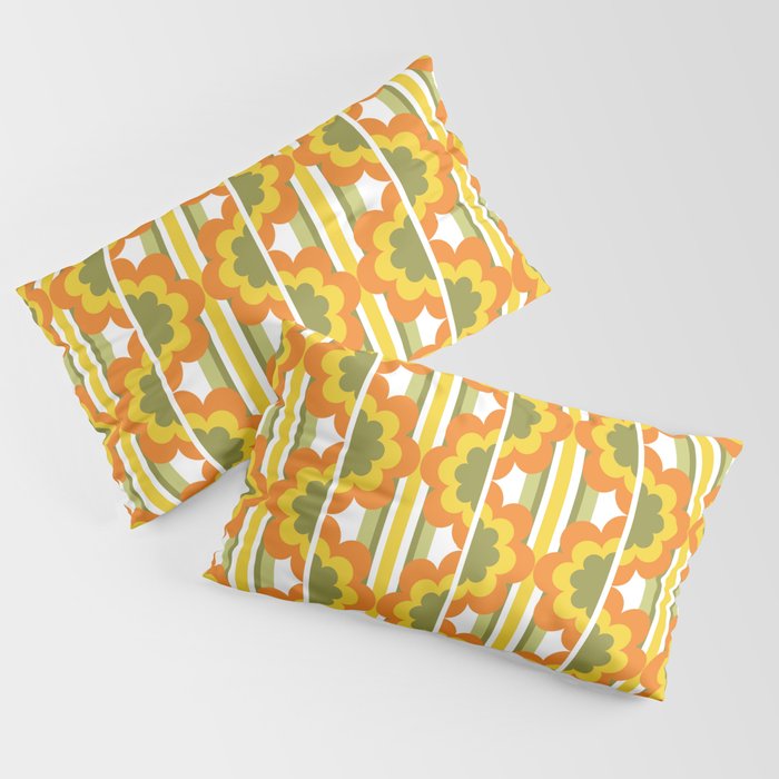 70's Summer' Orange Yellow Green Pillow Sham
