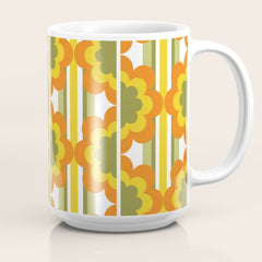 70's Summer' Orange Yellow Green Coffee Mug