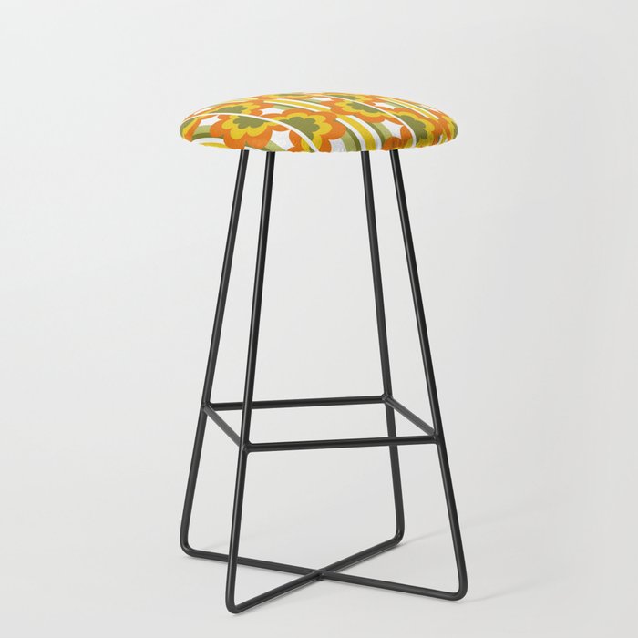 70's Summer' Orange Yellow Green Stool