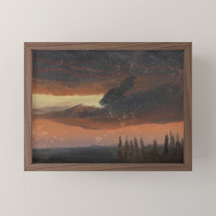"Cloud Study over Poplars" by Knud Baade, circa 1830s-1840s Mini Art Print