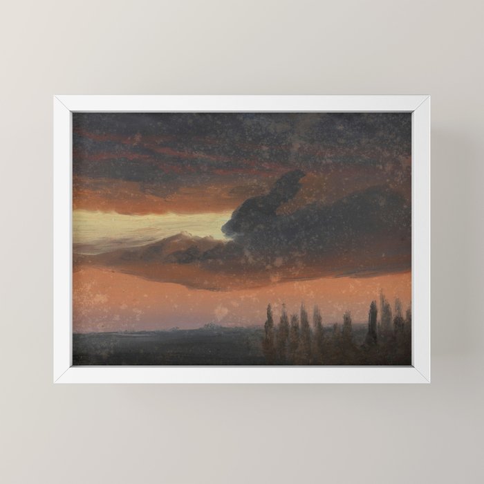 "Cloud Study over Poplars" by Knud Baade, circa 1830s-1840s Mini Art Print