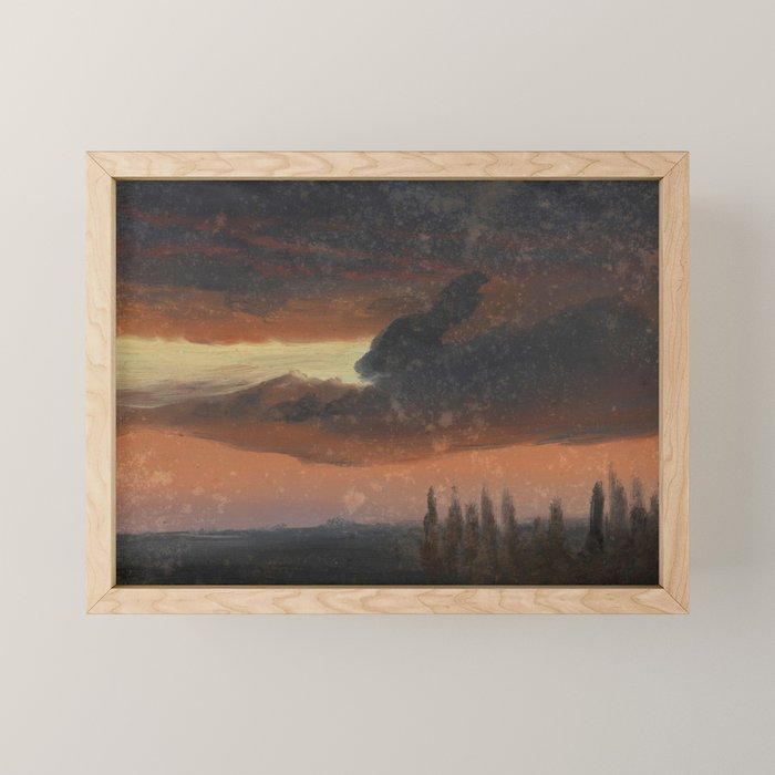 "Cloud Study over Poplars" by Knud Baade, circa 1830s-1840s Mini Art Print
