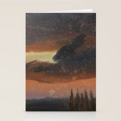 "Cloud Study over Poplars" by Knud Baade, circa 1830s-1840s Stationery Card