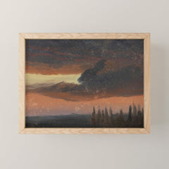 "Cloud Study over Poplars" by Knud Baade, circa 1830s-1840s Mini Art Print