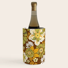 70s Retro Flower Power boho pattern Wine Chiller