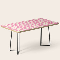 90s checkers flowers cream and pink Coffee Table