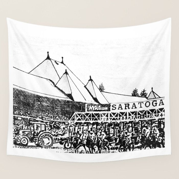 "The Starting Gate" Saratoga Springs Race Course Track Wall Tapestry