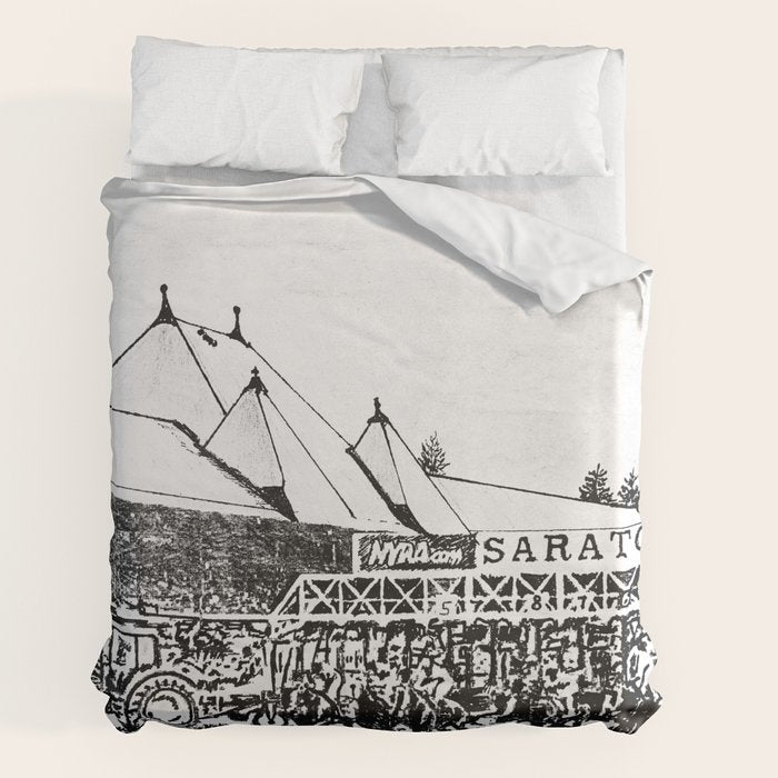 "The Starting Gate" Saratoga Springs Race Course Track Duvet Cover