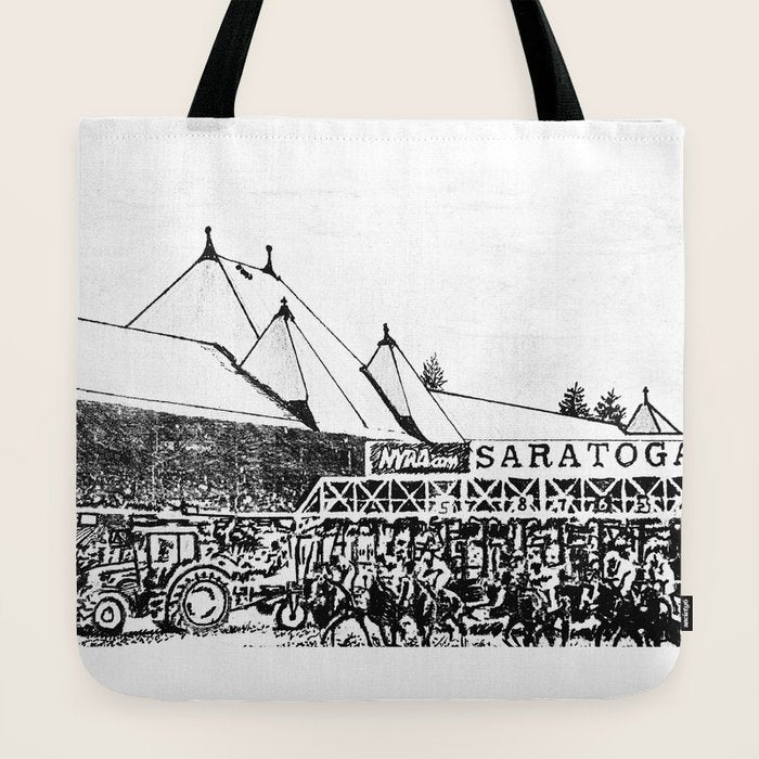 "The Starting Gate" Saratoga Springs Race Course Track Tote Bag