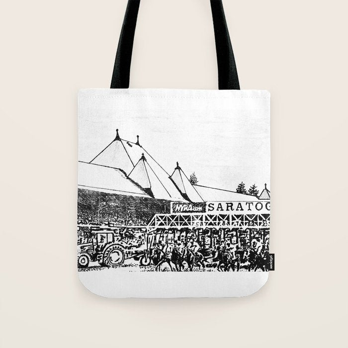 "The Starting Gate" Saratoga Springs Race Course Track Tote Bag