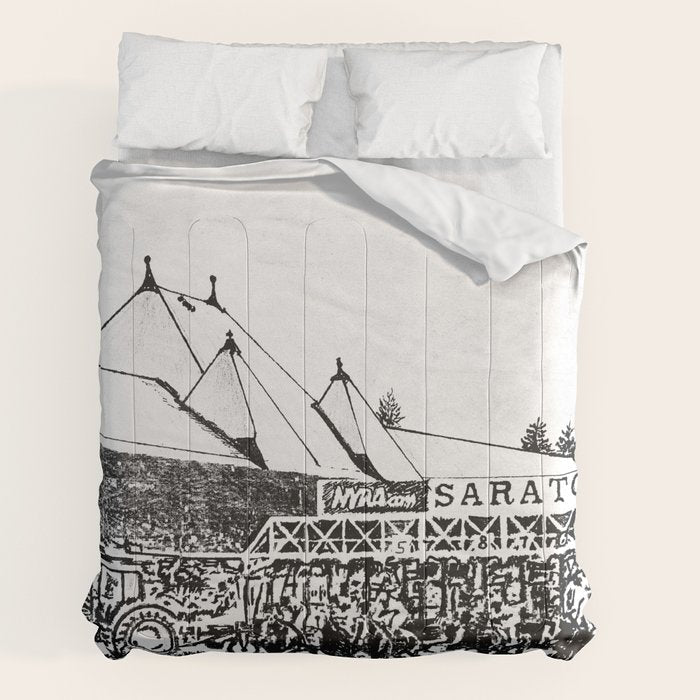 "The Starting Gate" Saratoga Springs Race Course Track Comforter