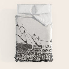 "The Starting Gate" Saratoga Springs Race Course Track Duvet Cover