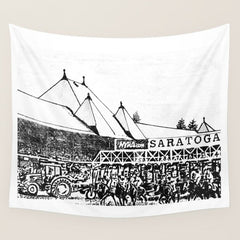 "The Starting Gate" Saratoga Springs Race Course Track Wall Tapestry