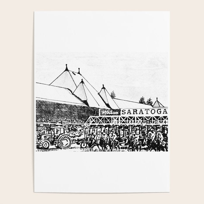 "The Starting Gate" Saratoga Springs Race Course Track Poster