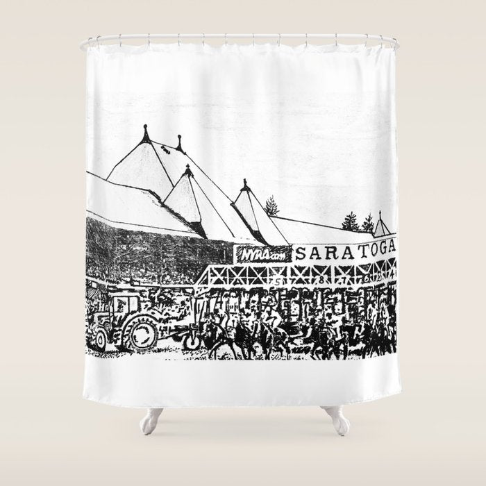 "The Starting Gate" Saratoga Springs Race Course Track Shower Curtain