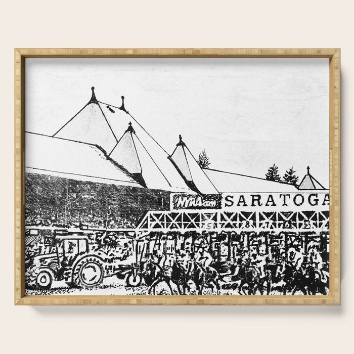 "The Starting Gate" Saratoga Springs Race Course Track Serving Tray