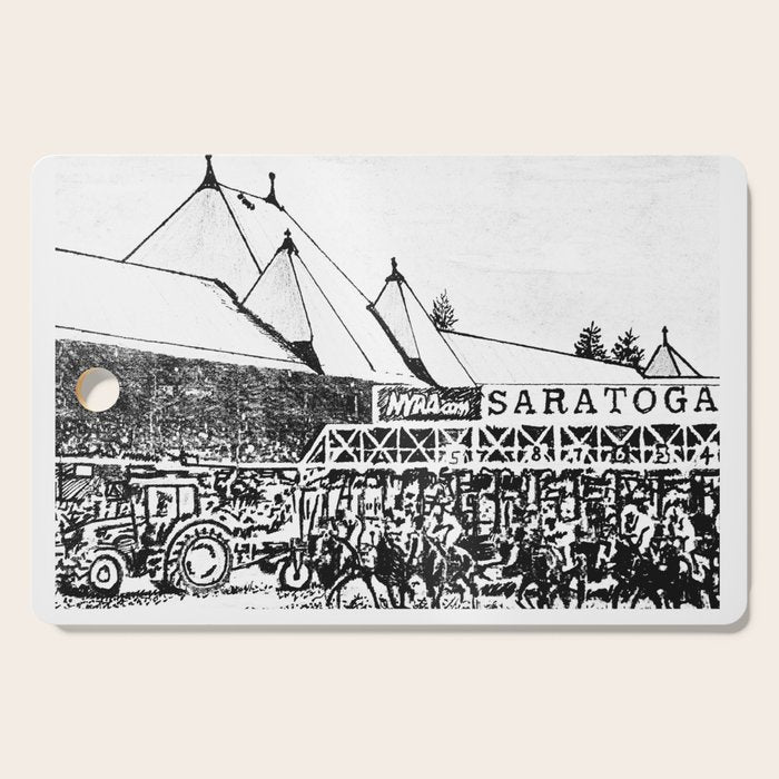 "The Starting Gate" Saratoga Springs Race Course Track Cutting Board