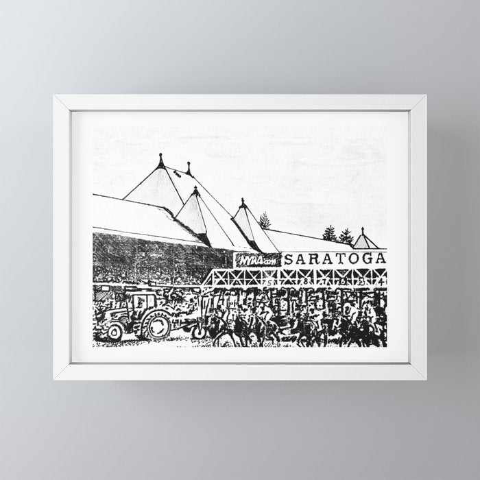 "The Starting Gate" Saratoga Springs Race Course Track Mini Art Print
