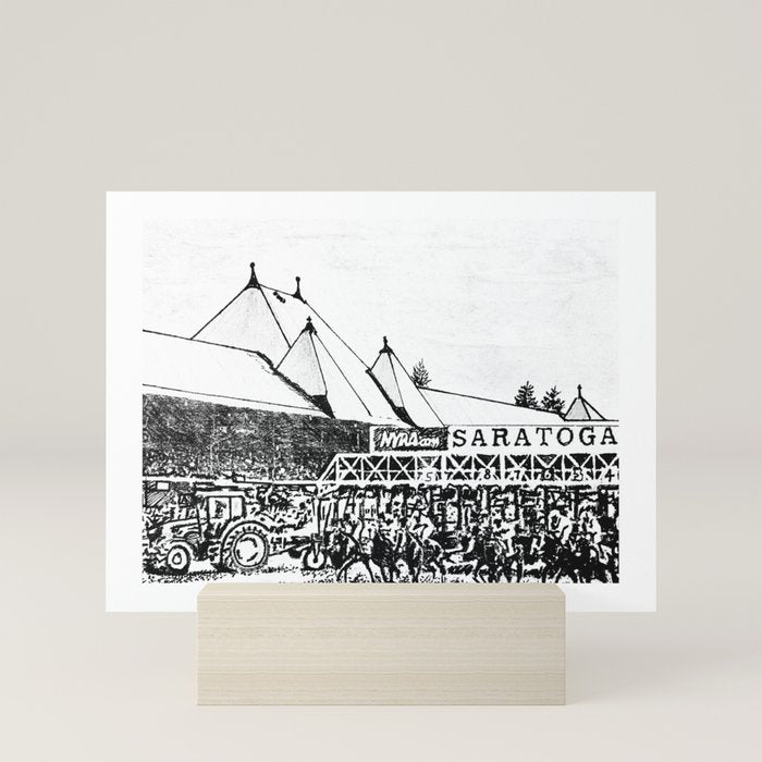 "The Starting Gate" Saratoga Springs Race Course Track Mini Art Print