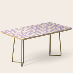 90s flowers checkers cream and lilac Coffee Table