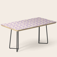 90s flowers checkers cream and lilac Coffee Table