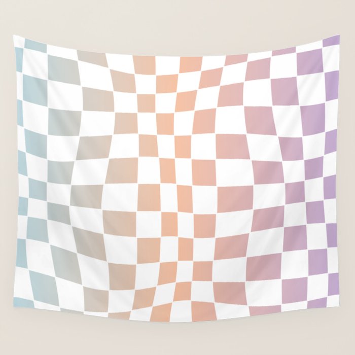 2014 gradient checked warp Wall Tapestry
