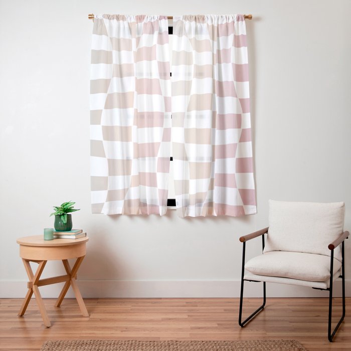 2014 gradient checked warp Window Curtain