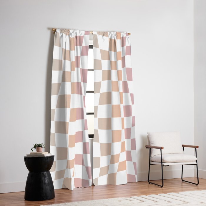 2014 gradient checked warp Window Curtain