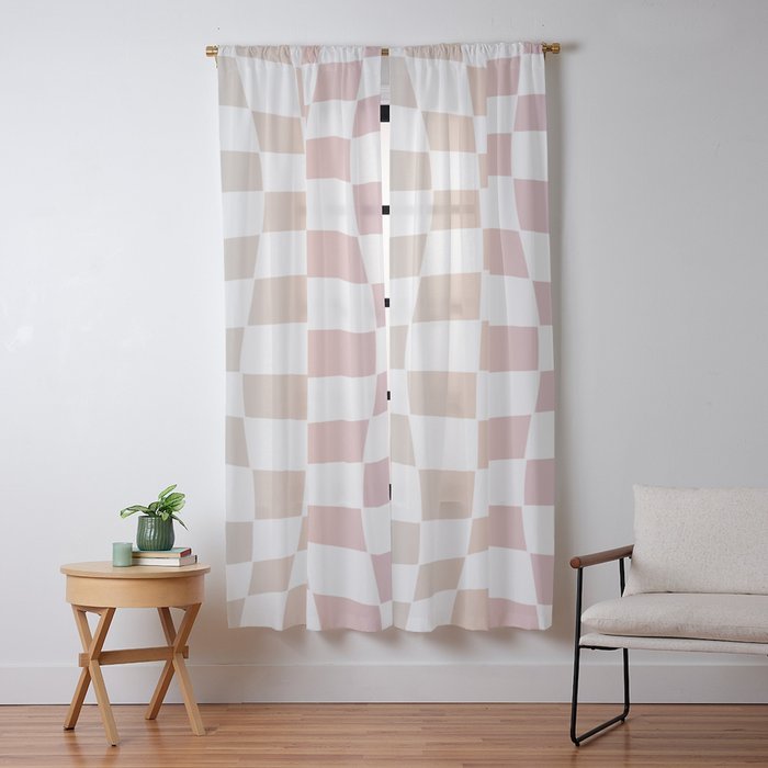 2014 gradient checked warp Window Curtain