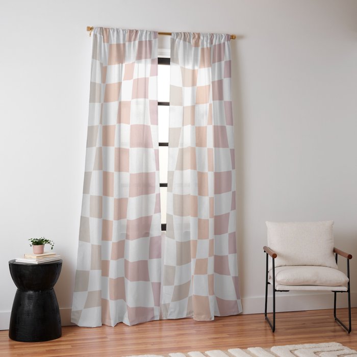 2014 gradient checked warp Window Curtain