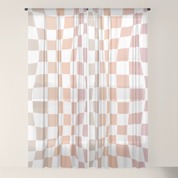 2014 gradient checked warp Window Curtain