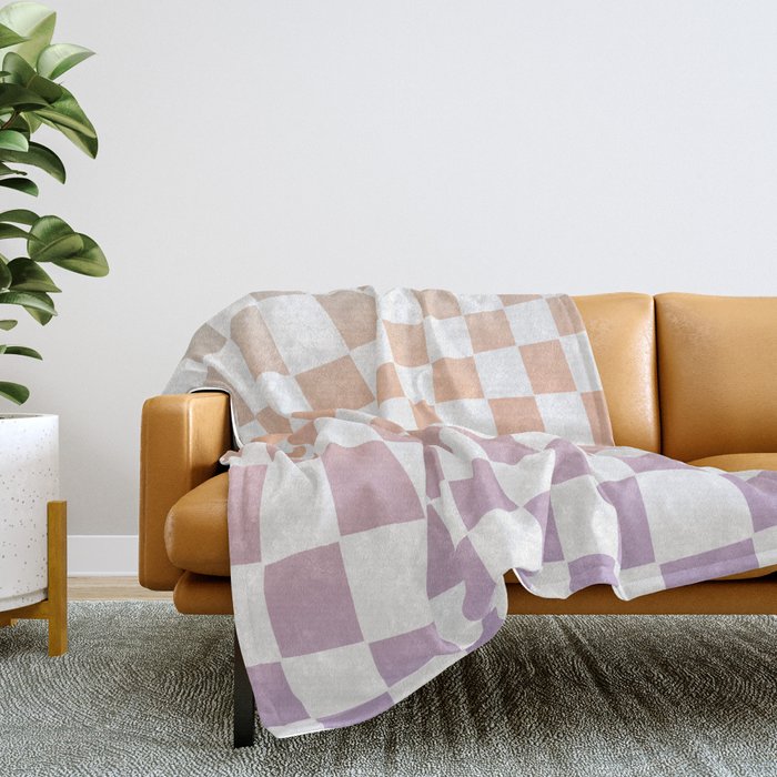 2014 gradient checked warp Throw Blanket