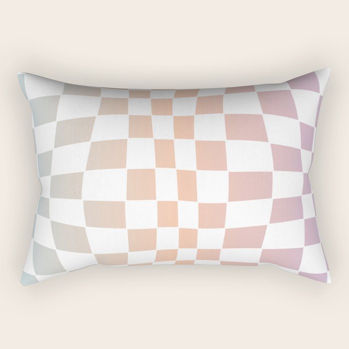 2014 gradient checked warp Rectangular Pillow