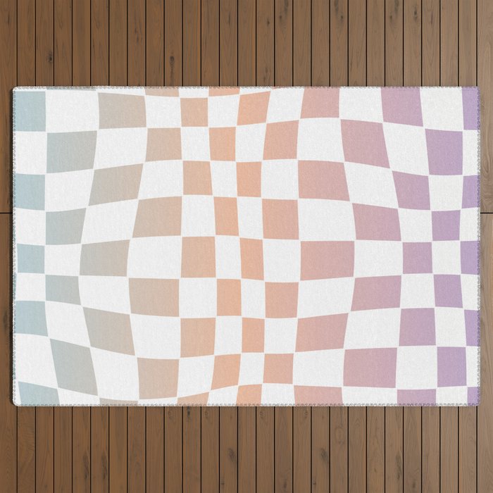 2014 gradient checked warp Outdoor Rug