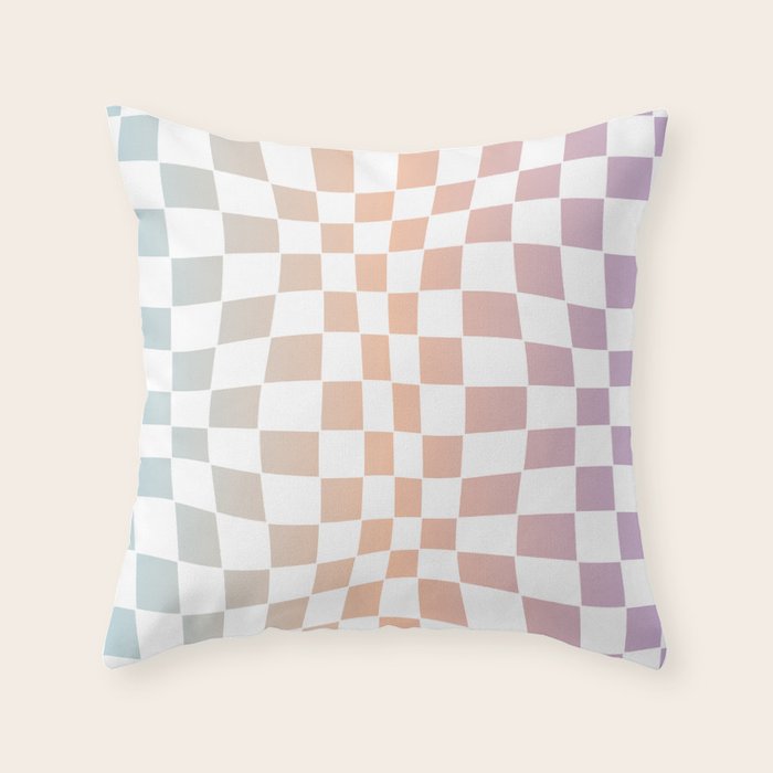 2014 gradient checked warp Throw Pillow