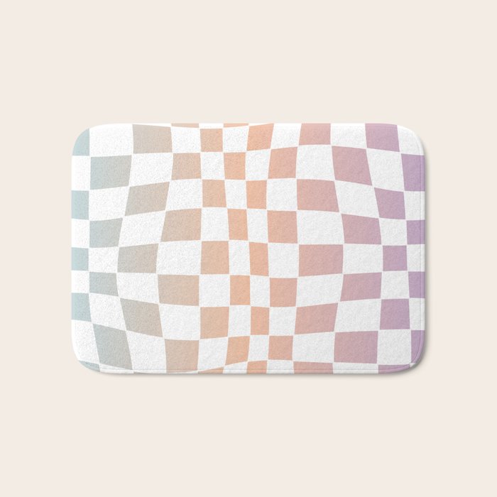 2014 gradient checked warp Bath Mat
