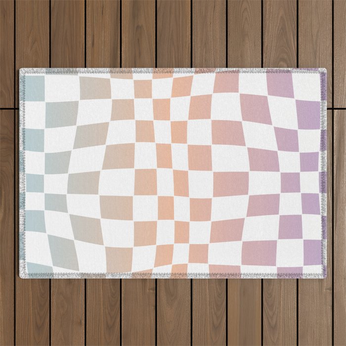 2014 gradient checked warp Outdoor Rug