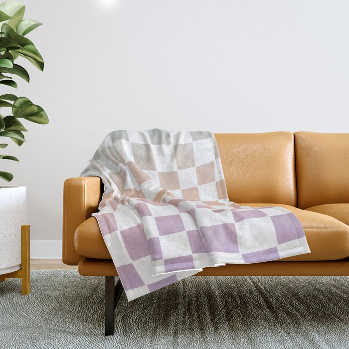 2014 gradient checked warp Throw Blanket