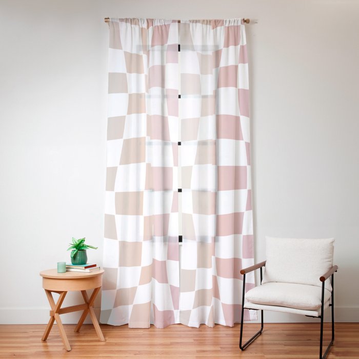 2014 gradient checked warp Window Curtain