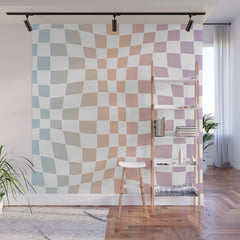 2014 gradient checked warp Wall Mural